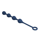 Синяя анальная ёлочка с кольцом Waterdrop Anal Balls 30 mm M - 33,5 см. (Цвет: синий)