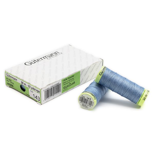 Нитки отделочные Gutermann Top Stitch 30 (30 метров), 5 кат. | 143 серо-голубой