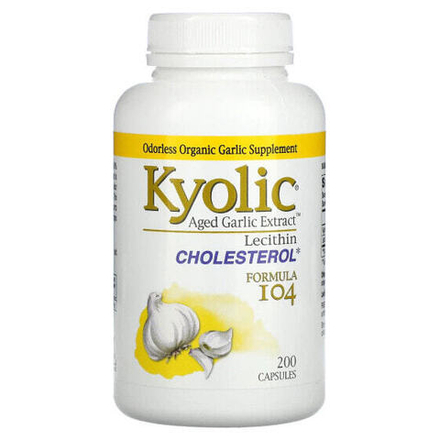 Для сердца и сосудов Kyolic, Aged Garlic Extract, выдержанный экстракт чеснока с лецитином, 200 капсул