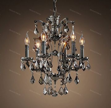 replica  19TH C. ROCOCO IRON & SMOKE CRYSTAL ROUND Restoration Hardware 68060280