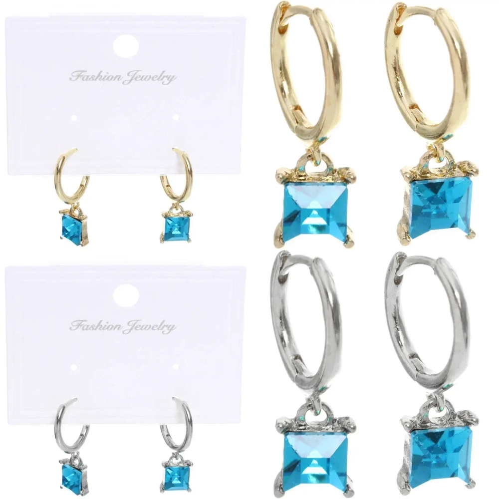 Серьги из гиппоалергенного сплава «ЛАТТИ», аквамарин, цвет серебро и золото, 2,5см