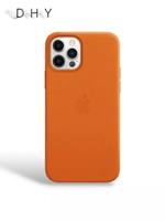 Кожаный чехол Leather Case iPhone 12 Pro Max, Orange Оранжевый