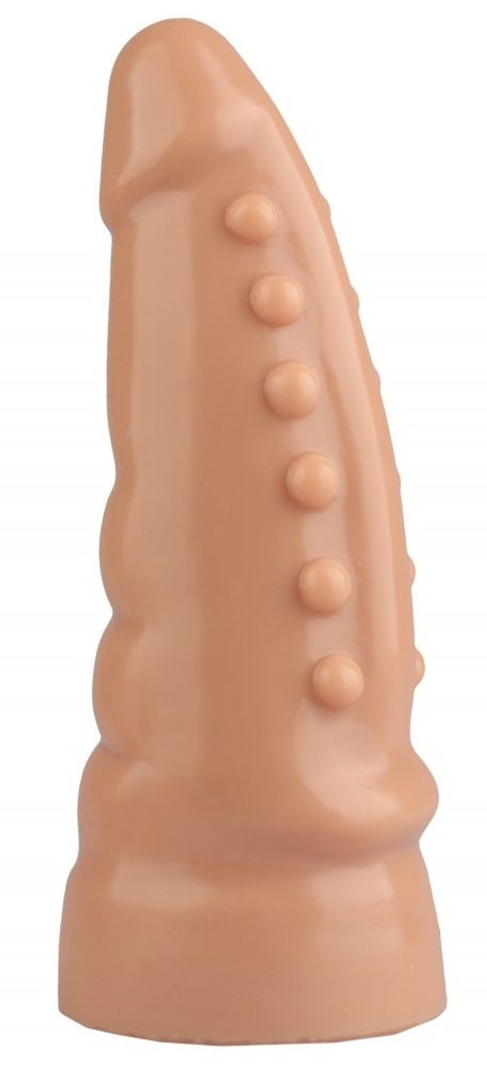Телесная анальная втулка с шипиками - 21 см. (Цвет: телесный)