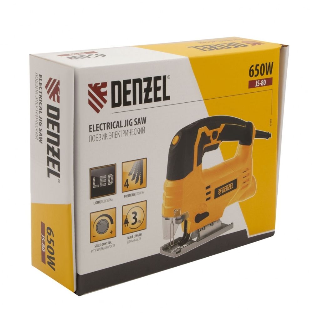 Лобзик электрический JS-80, 650 Вт, 80 мм Denzel, 27103