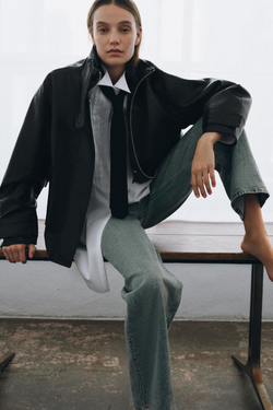 ZARA КУРТКА ИЗ ИСКУССТВЕННОЙ КОЖИ — ZW COLLECTION, ЧЕРНЫЙ