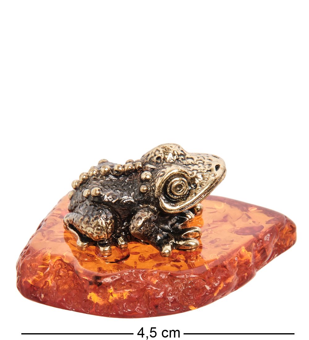 Народные промыслы AM-1087 Фигурка «Жаба Киханси» (латунь, янтарь)