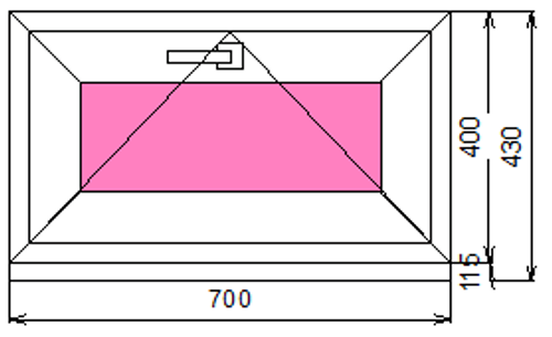 Пластиковое окно 400 х 700 фрамуга (форточка) ТермА Эко