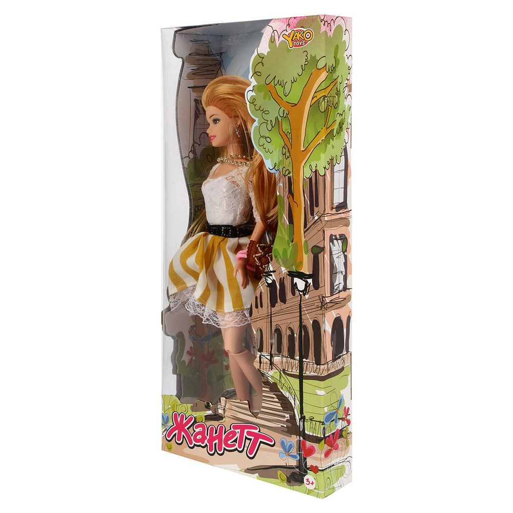 Кукла тип Модель Жанетт в розовой юбке, в коробке. Арт. M6577-3