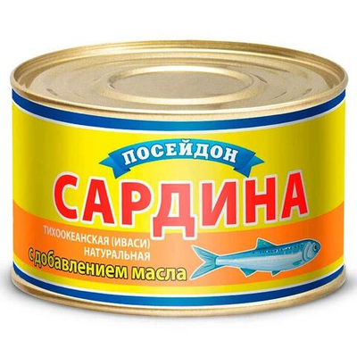 Сардина Посейдон Иваси тихоокеанская в с добавлением масла 230 г