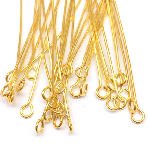 Пины с петелькой 50х0,7 мм (10 шт), под золото