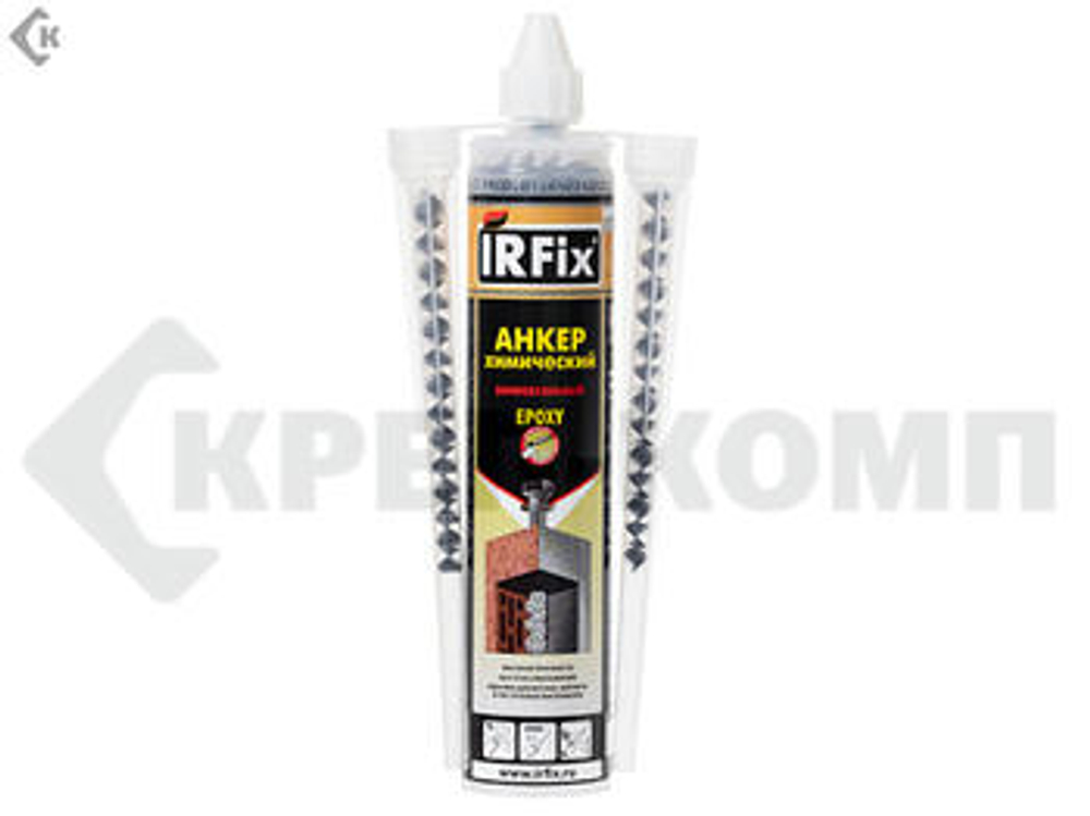 Химический анкер IRFIX 300 ml,полиэфирная смола, для любых оснований,универ.серый +2 насадки (шт) IRFIX