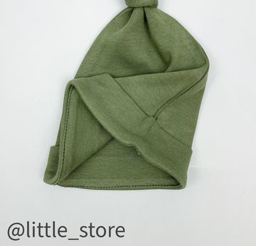 Шапочка однослойная "Веселые жирафы" хаки