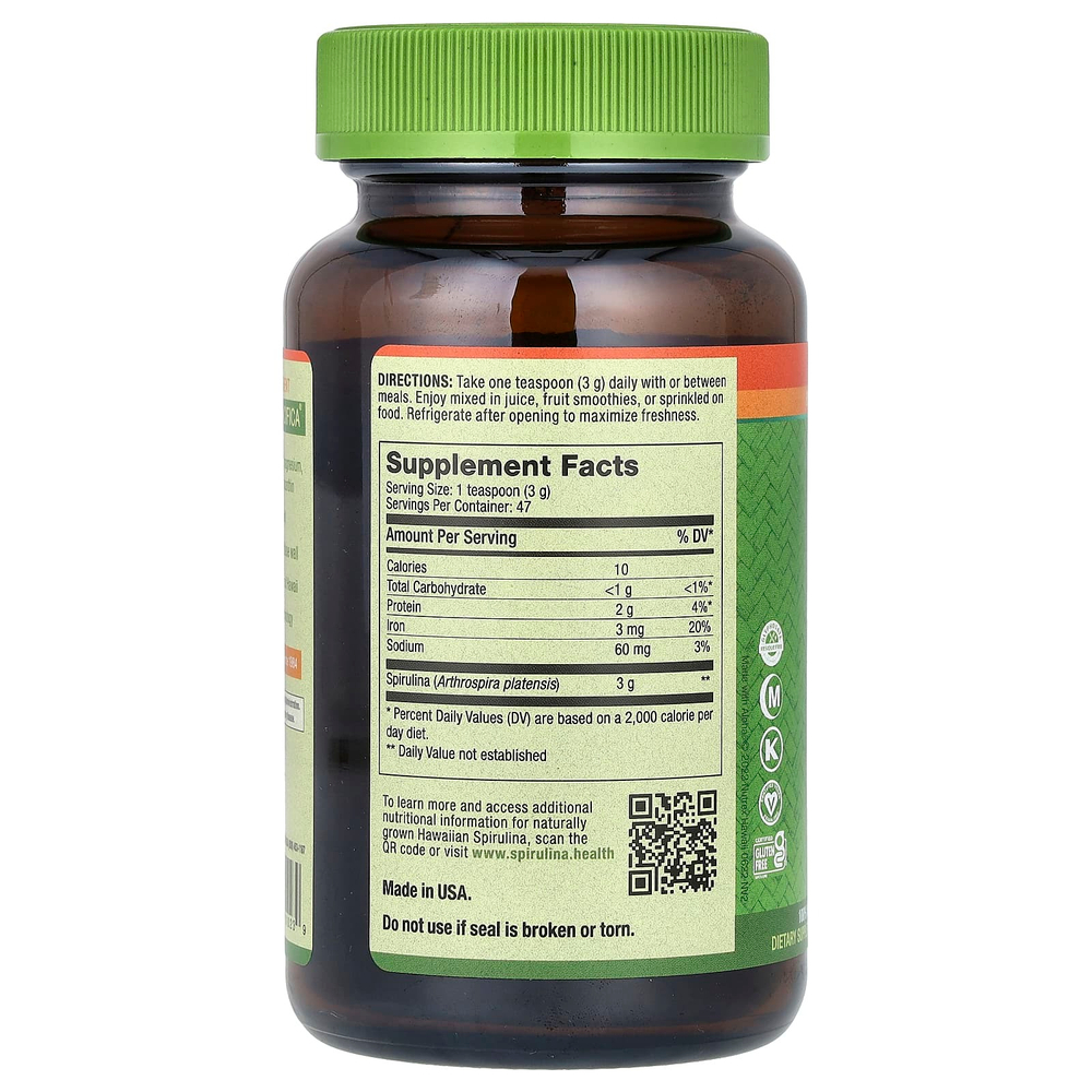 Nutrex Hawaii, Pure Hawaiian Spirulina, гавайская спирулина в порошке, 142 г (5 унций)
