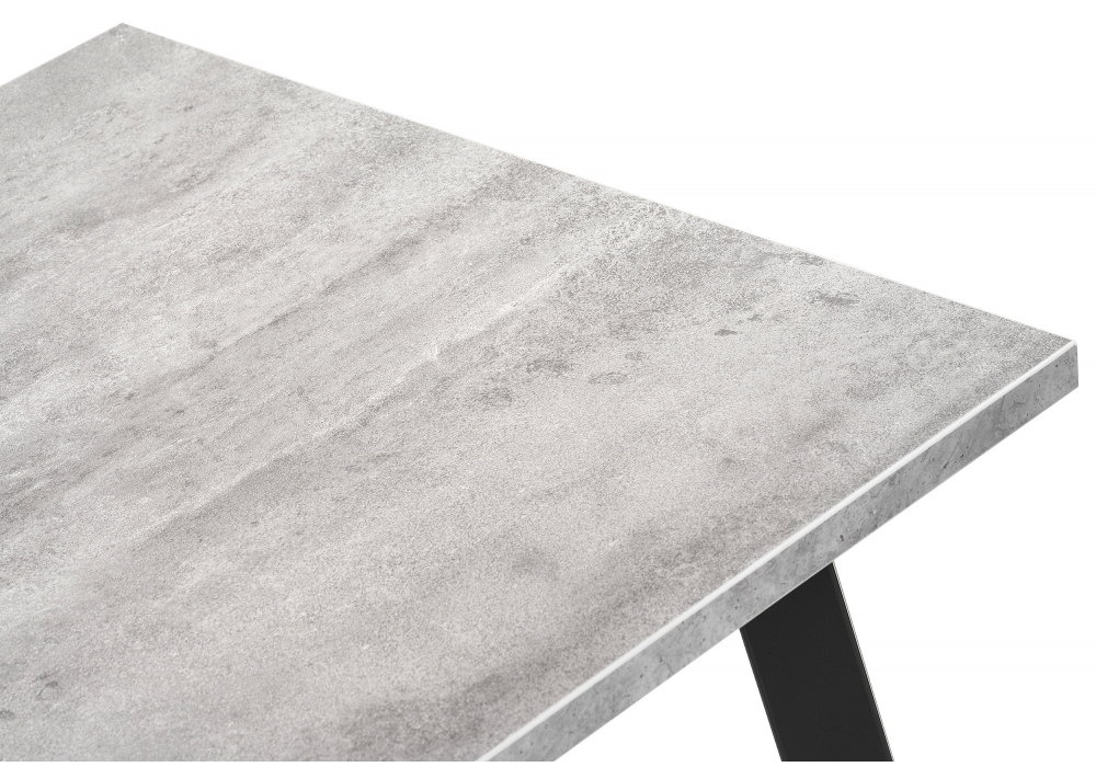 Стол деревянный Woodville Тринити Лофт 120 25 мм бетон, черный матовый, ножки черные