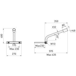 Кронштейн на опору ЭРА SPP-AC3-0-350-048 с 1 хомутом 350mm d48mm