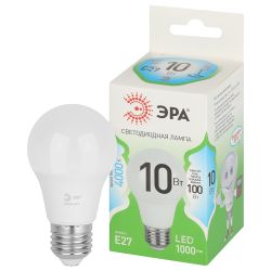 Лампа светодиодная ЭРА GREEN LINE LED A60-10W-840-E27 GL 10Вт груша яркий белый свет E27 | Лампы cветодиодные Груша (A)