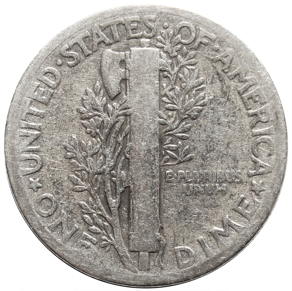 1 дайм (10 центов) 1942. США F-VF (Меркурий) Серебро