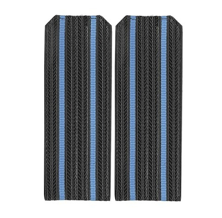 Погоны черные два голубых просвета (на пластике)