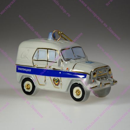 Фарфоровая ёлочная игрушка Козлик