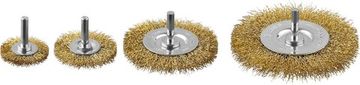 ЗУБР 38/50/75/100 мм, витая латунированная, стальная проволока, набор дисковых щеток крацовок для дрели, Профессионал (3521-H4_z03)