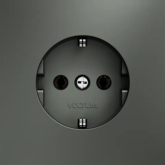Розетка встраиваемая VOLTUM S70 с заземлением 16А, (титан) vls040106