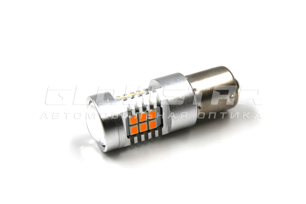Светодиодная габаритная автолампа 1156- 4G21-2835-21SMD (150°) (оранжевый), 1шт