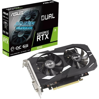Видеокарта ASUS GeForce RTX 3050 DUAL OC 6GB (DUAL-RTX3050-O6G), (90YV0K60-M0NA00)