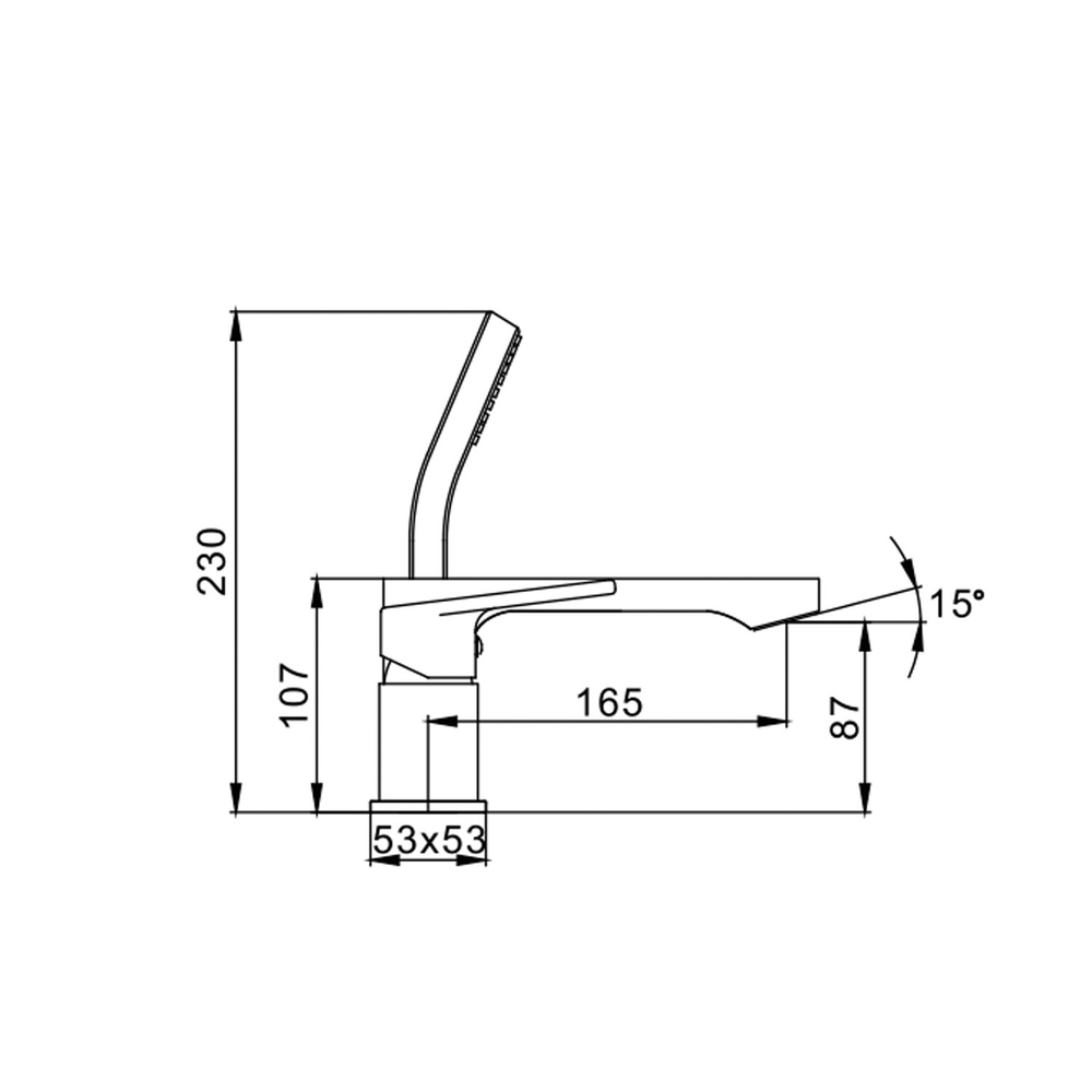 Смеситель для акриловой ванны 35к F1146 FRAP б/отв. (на 3 отверст, хром, латунь)
