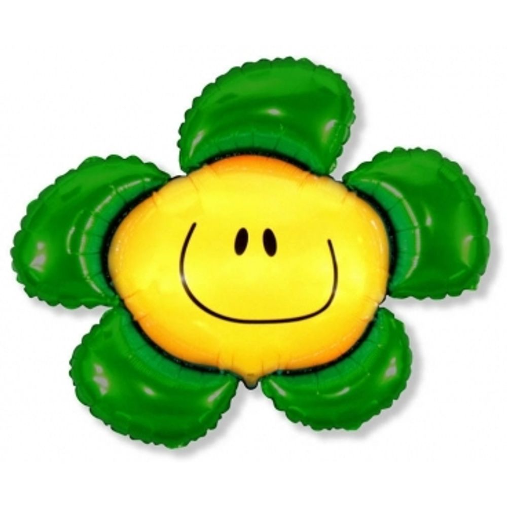 Фольгированный воздушный шар Солнечная улыбка. Зеленый.