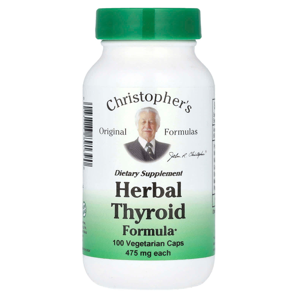 Christopher's Original Formulas, травяная добавка для щитовидной железы, 100 вегетарианских капсул