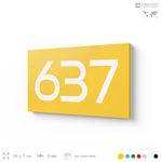 Номер на дверь 637, табличка на дверь для офиса, квартиры, кабинета, аудитории, склада, желтая 120х70 мм, Айдентика Технолоджи