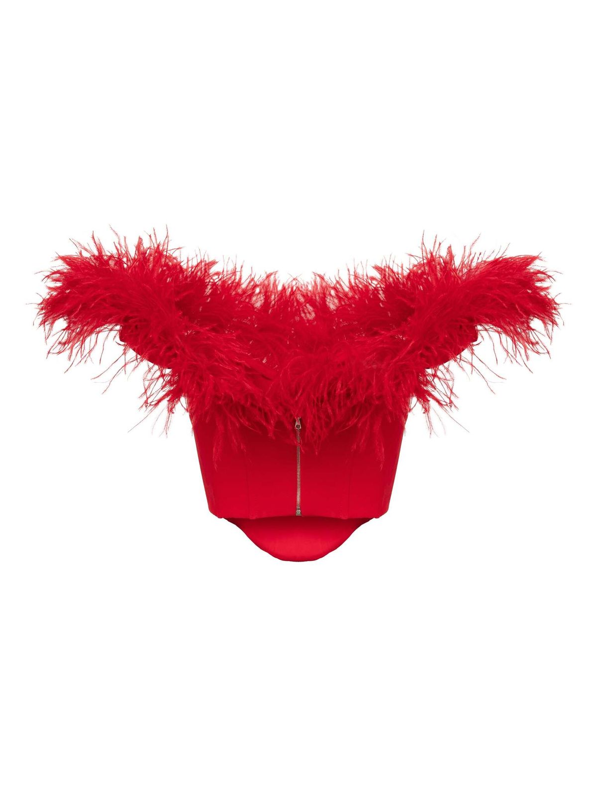 Корсетный топ с перьями