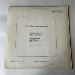 Винтажная виниловая пластинка LP Группа Валентина Бадьярова, Валентин Бадьяров (Ех Песняры) (СССР 1985)