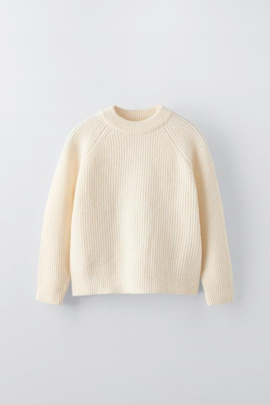 ZARA ТРИКОТАЖНЫЙ СВИТЕР, ЭКРЮ