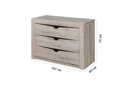 Комод с 3 ящиками "Соренто" спальня Дуб стирлинг