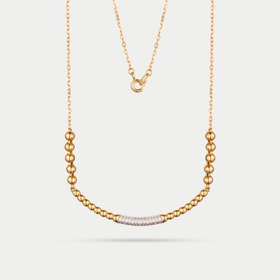 Женское колье из желтого золота 585 пробы с фианитами (арт. Ко4265лим)