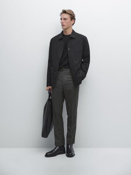 Massimo Dutti Брюки из шерстяной смеси, серый