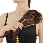 Коричневая кожаная плеть с шипами - 55 см. (Цвет: коричневый)