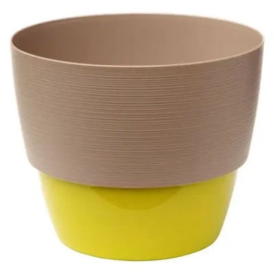 Горшок цветочный с вкладкой Валенсия 2,5л Фраппе-Фисташковый D17,5, Н14,5