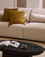 5-местный диван Lares с реклайнером и откидным подголовником из бежевого шенилла, 335 см