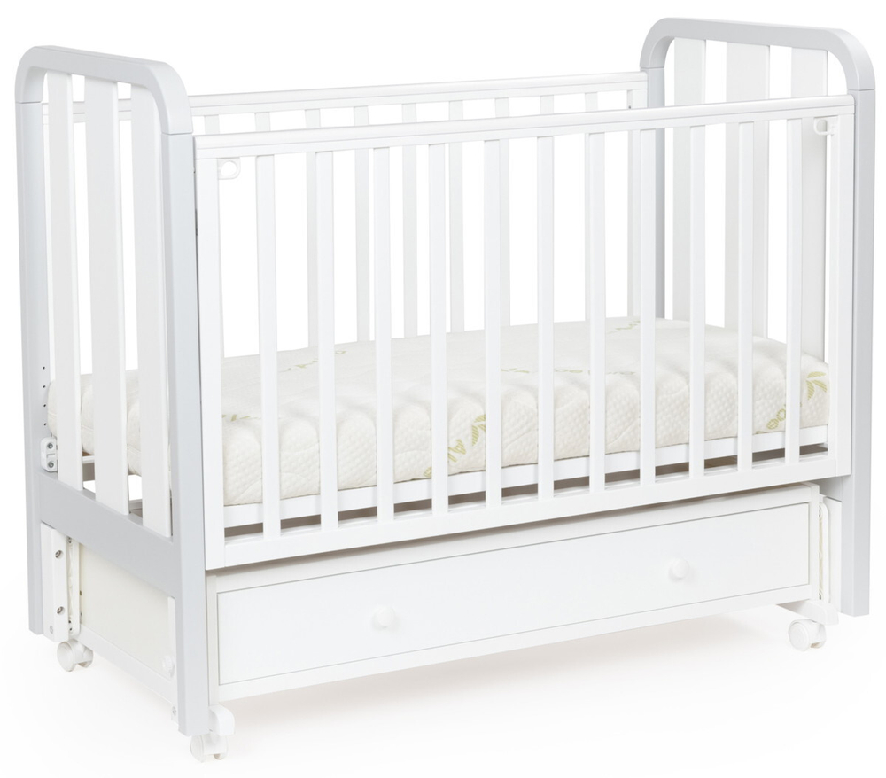 Детская кроватка Bebizaro Heirloom маятник универсальный с ящиком BZHMMUYA/05/WH/GR White/gray