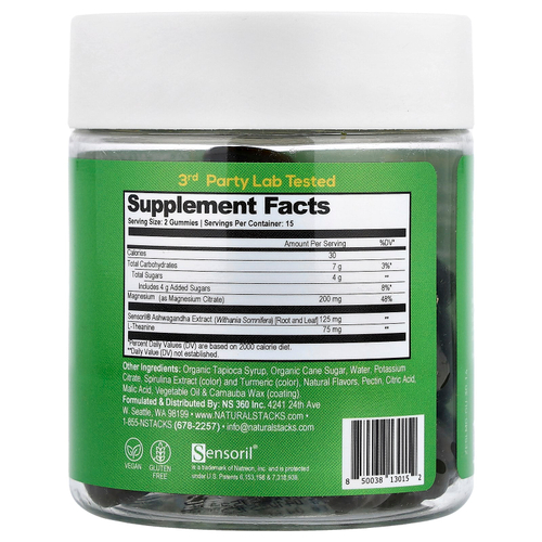 Natural Stacks, жевательные таблетки с магнием, для настроения, со вкусом зеленого яблока, 30 веганских жевательных таблеток