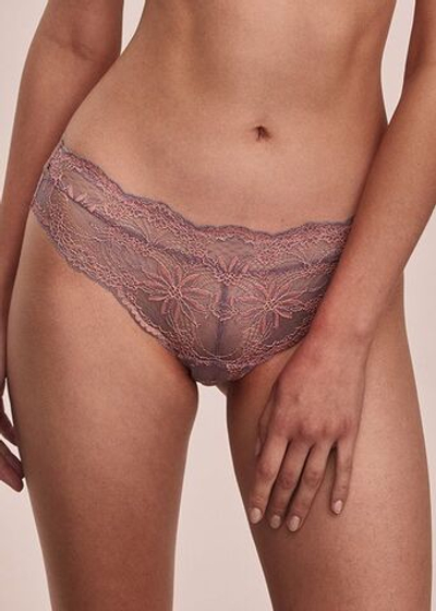 Трусики-стринги с широким бочком Madera (Размер: 36) (Цвет: розовый с серым)