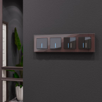 Рамка на 4 поста Favorit (мокко,стекло)