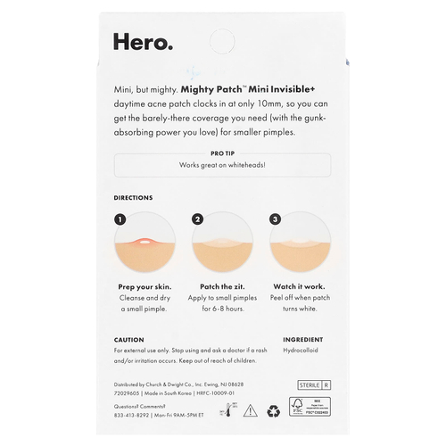 Hero Cosmetics, Mighty Patch™, мини-патч Plus, 30 гидроколлоидных мини-патчей