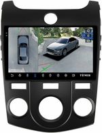 Магнитола для KIA Cerato 2 2008-2013 (кондиционер, рамка черная) - Teyes CC3-2K-360 на Android 10, 2K QLED, 6Гб+128Гб, CarPlay, 4G SIM-слот, 4 камеры в комплекте