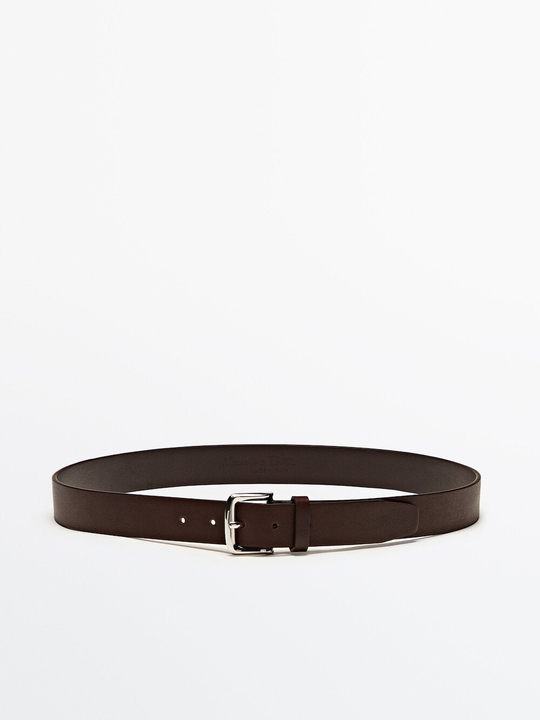 Massimo Dutti Ремень из мягкой кожи наппа, коричневый