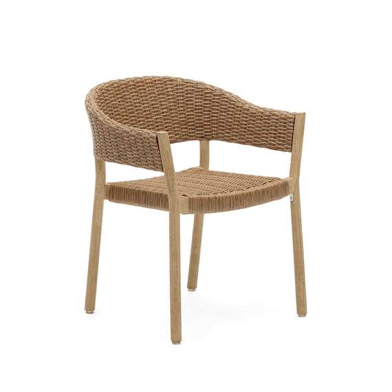 Плетеный стул Pola, массив эвкалипта, ротанг