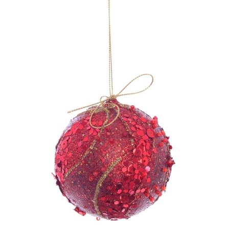 GAEM Украшение новогоднее Шар "Фантазия красная", D 8 см, L8 W8 H8 см