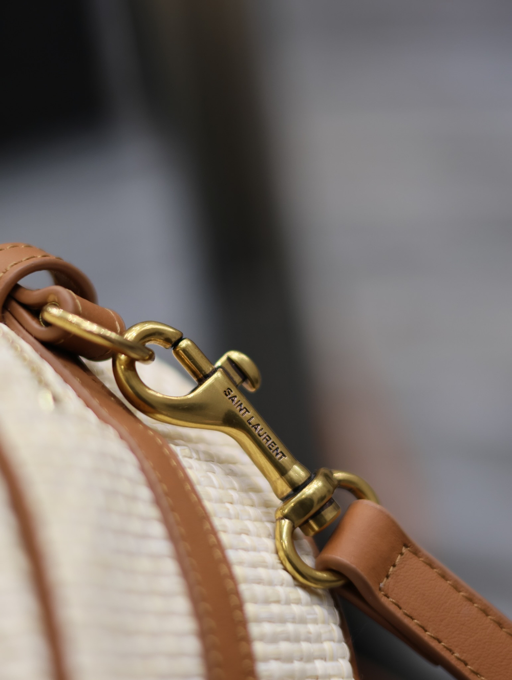 Saint Laurent Camera Bag in Raffia